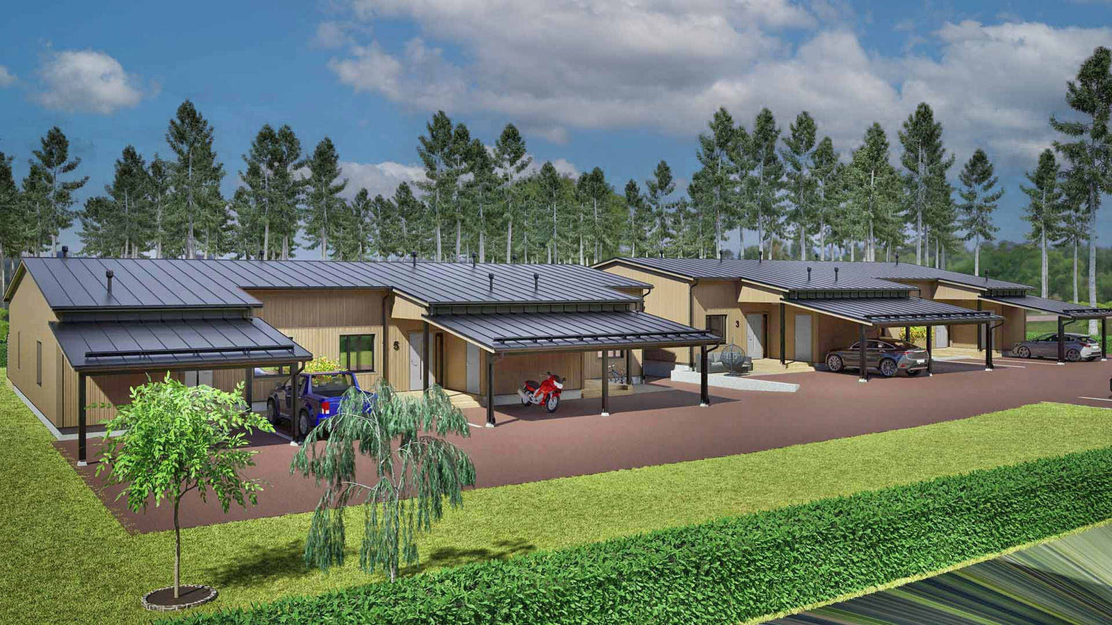 Kalmarstrand bostadsprojekt — moderna radhuslägenheter på Åland